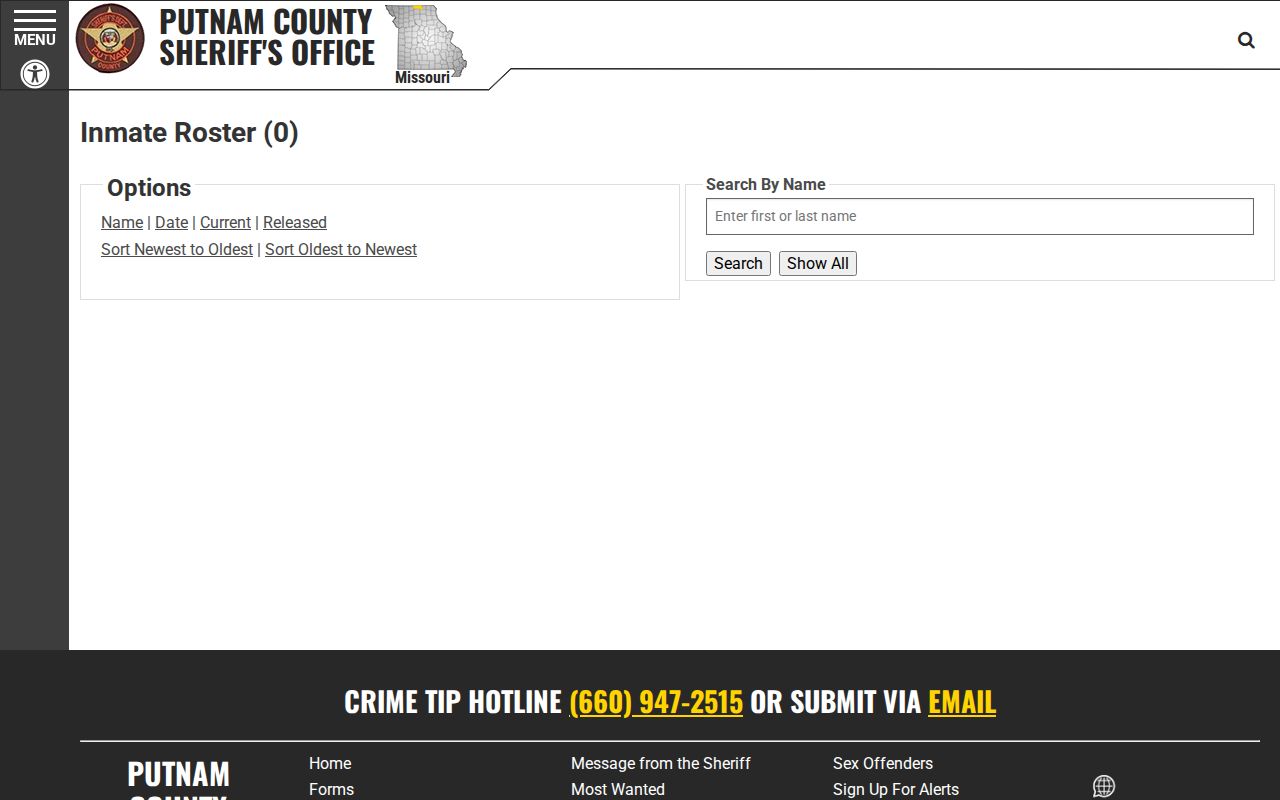 Putnam County arrested-today 48-hour release roster interface
